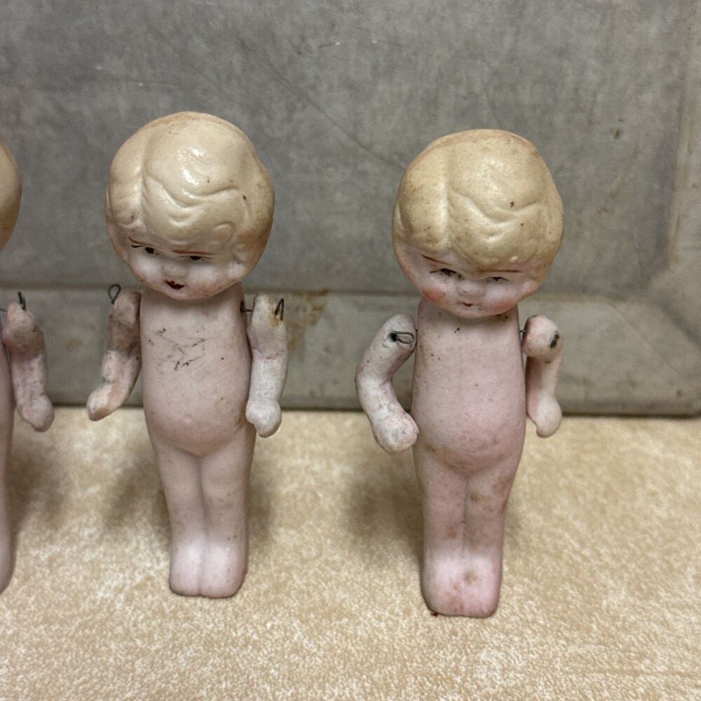 Vintage Occupied Japan Bisque Porcelain Doll Dolls Mini Figurines Jointed Lot 5 - Picture 14 of 14